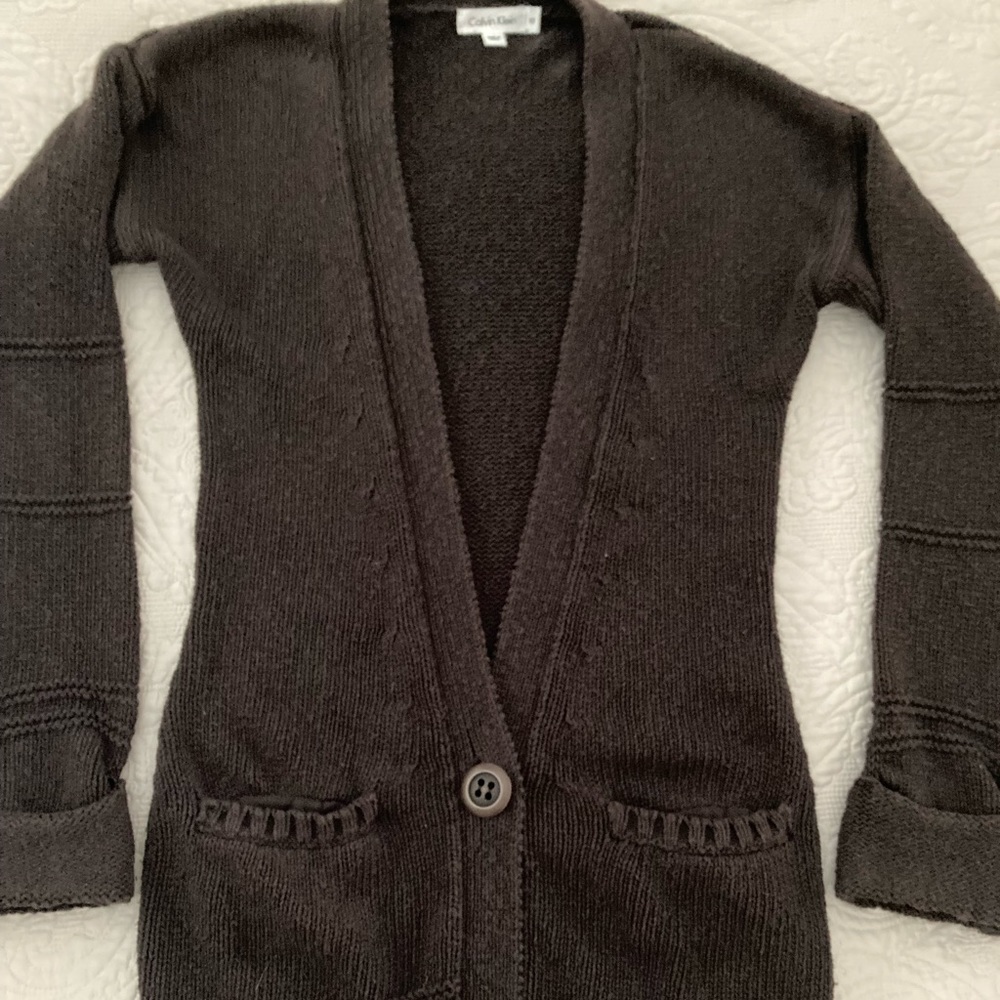 Calvin Klein Espresso Cardigan